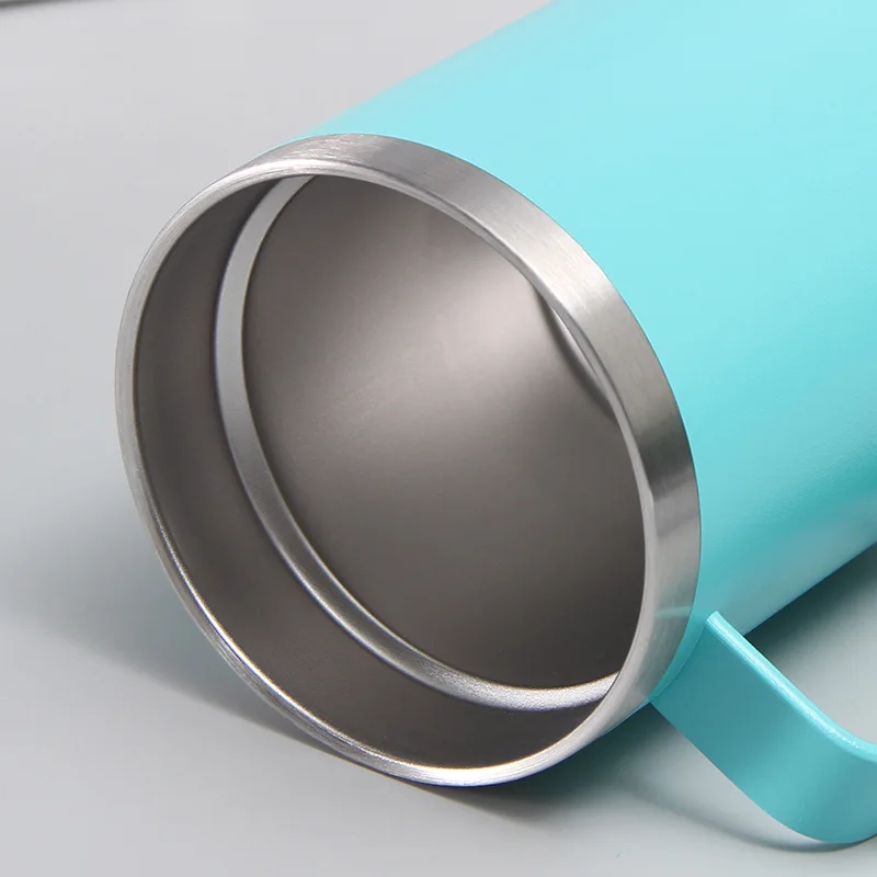 Custom Printing Blue Marble Camping Coffee Mug Stainless Steel Double Wall Travel Mug For Outdoor