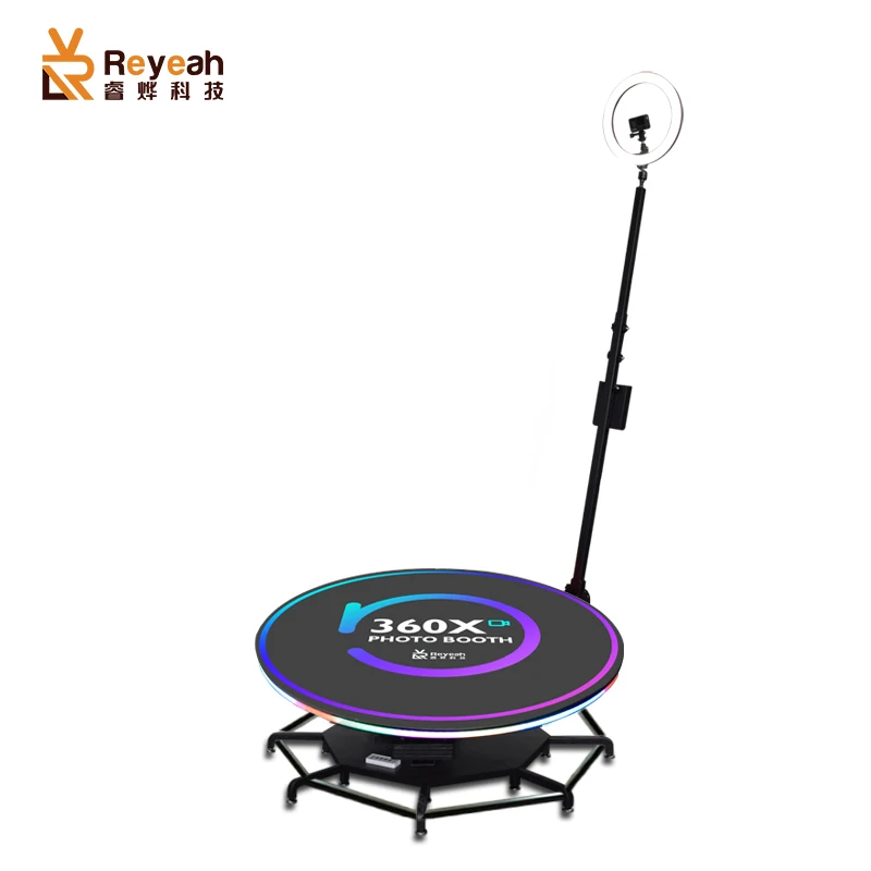 Ready Stock Portable 360 photo booth Enclosure 360 Degree  Video Photobooth With Ring Light