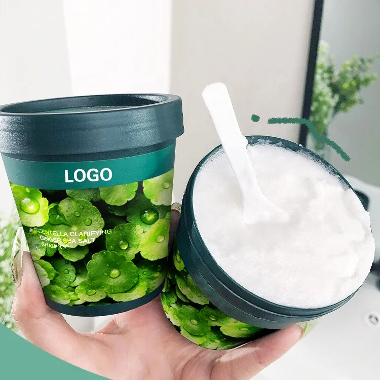 New Arriving Natural Plant Organic Ginger Scalp Cleanser Sea Salt Oily Hair Scrub Shampoo
