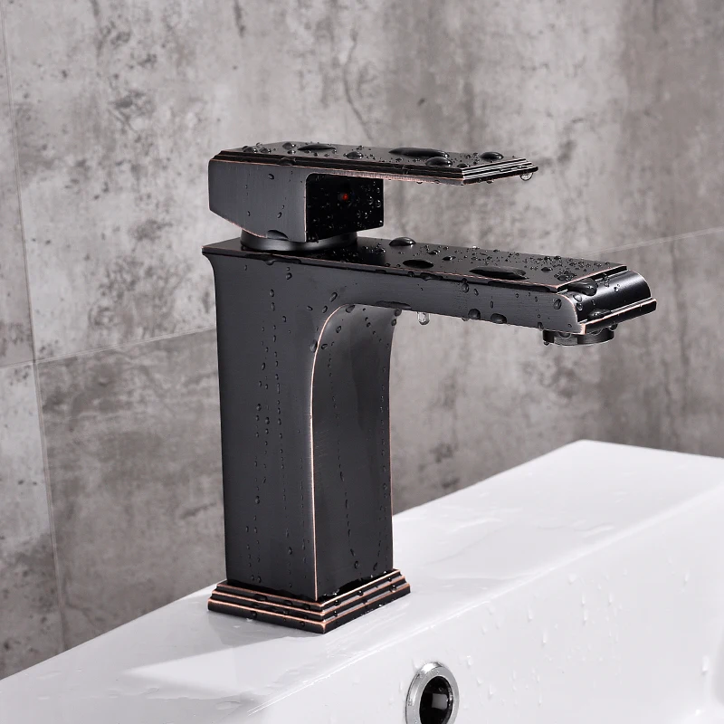 New Square Bathroom Faucet brass Basin Mixer Bathroom Sink Basin Mixer Tap black faucet bathroom mixer