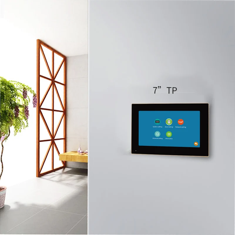 Tuya wifi IP video door intercom system alexa with Google home support unlock night vision and 7 inch touch indoor monitor