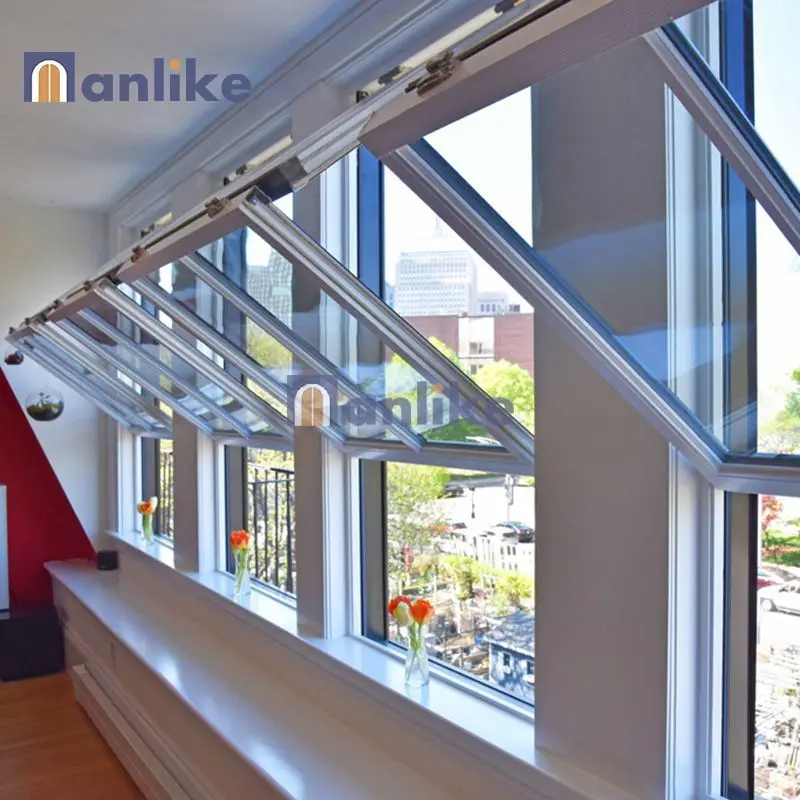 Anlike Kitchen Vertical Glass Remote Control Screen Shutter Balcony Custom Automatic Electrical Folding Up Windows