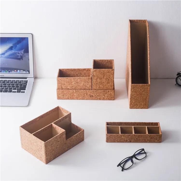 Home eco-friendly desktop storage organization folding cardboard magazine file holder pen holders office desk organizer set