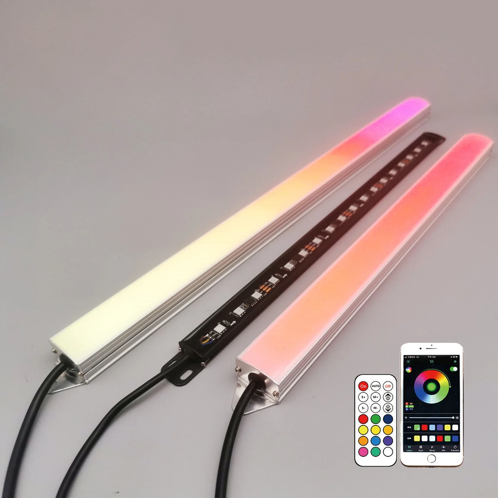 Dimmable 12V IP68 waterproof Aluminum shell  full colour rgb pixel led bar  building edge light 12v led light bar