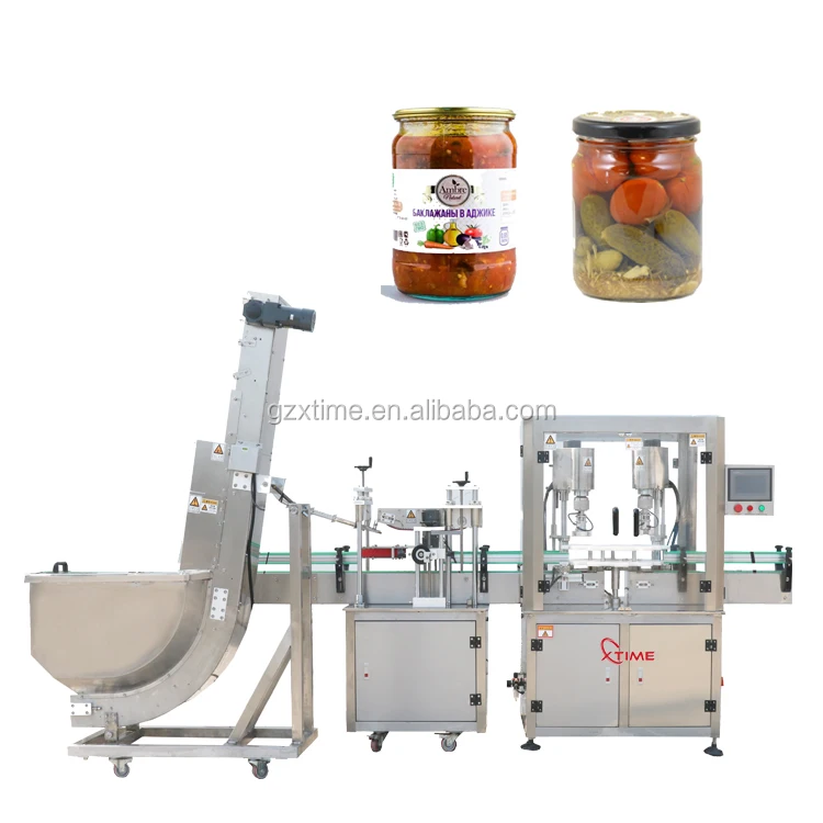 Automatic feeder twist off vacuum screw pe plastic glass jar bottle capping machine