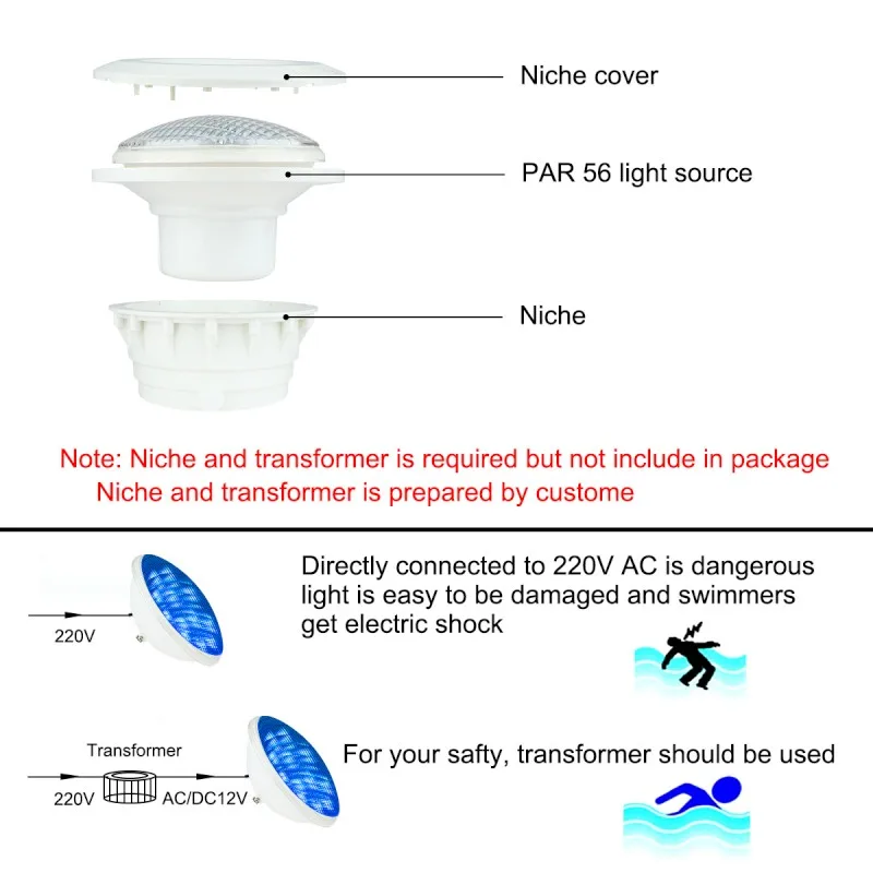 New Product 18W 24W 35W Full Pc Casing Submersible Led Ip68 Waterproof Swimming Pool Lights Remote Control