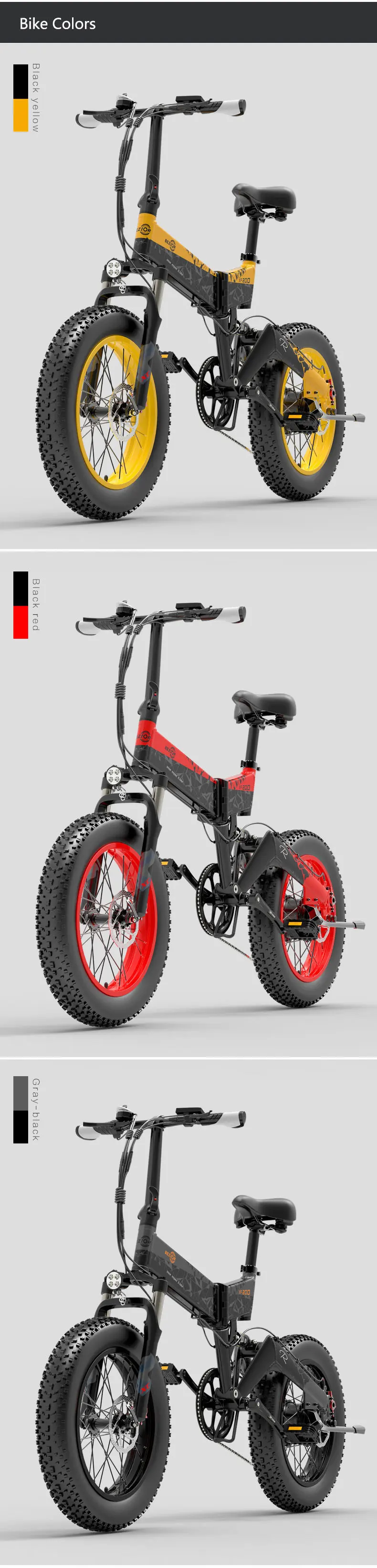 Drop shipping 2 day delivery BEZIOR XF200 brushless motor 1000w bicycle stealth bomber folding ebike fat tire kids electric bike