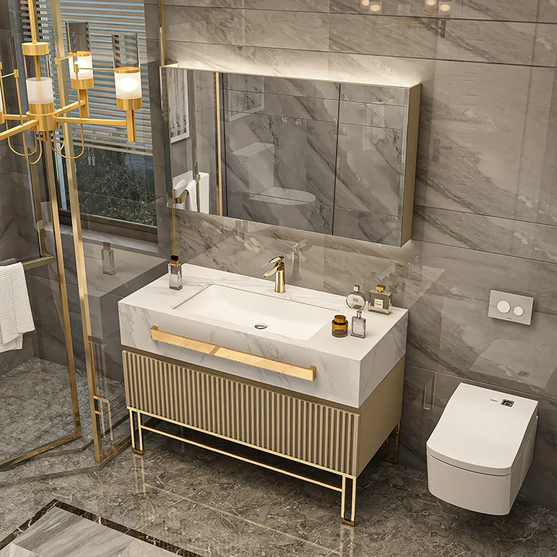 Modern Luxury American Bathroom Furniture Gold Bathroom Vanity Bathroom Cabinets