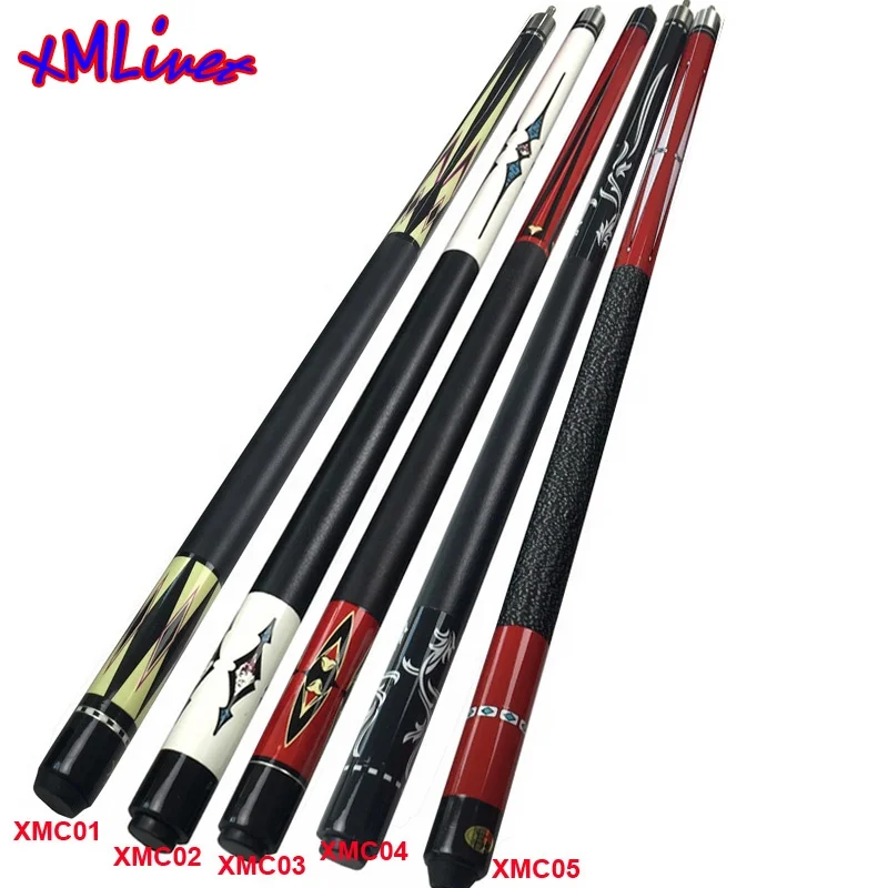 
xmlivet cheap Billiard cues in 12.75mm tip 1/2 split Maple wood Promotional Cues in 58inch 5colors optional China High quality 