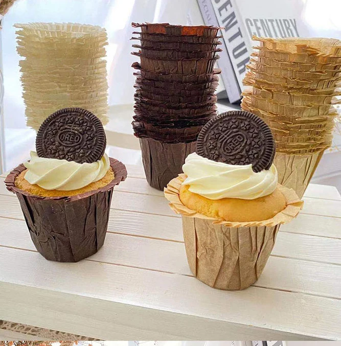 Wholesale multicolor food grade disposable cupcake liners paper roller gold muffin cup cupcake liners