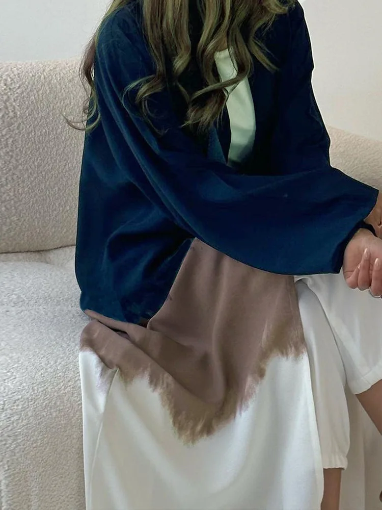 2024 new dubai stylish clothes new printed maxi abaya summer open abaya for fashion woman and girl