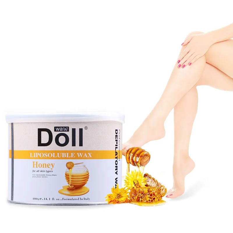 DOLL WAX cera tibia caliente Waxing Supplies 400g synthetic Cartridge warm hot soft in tin cans Hair Removal Liposoluble Wax