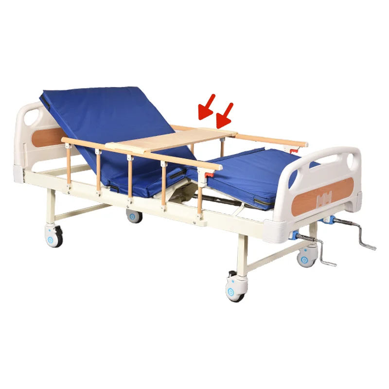 Clinic Two Crank 2 Function Mobile Adjustable Manual Hospital bed Furniture Medical Bed for Patient Factory Discounted Price