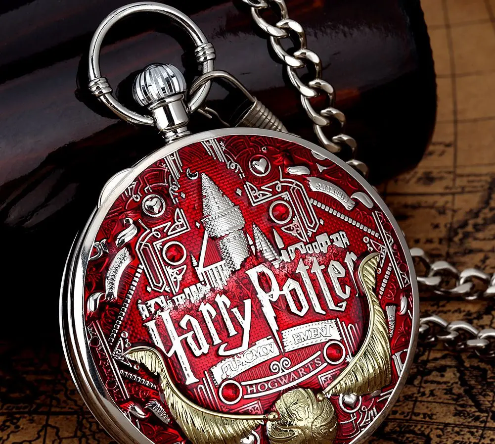 Musical Time Machine Quartz Watch Vintage Hand Crank Playing Music Pocket Watches