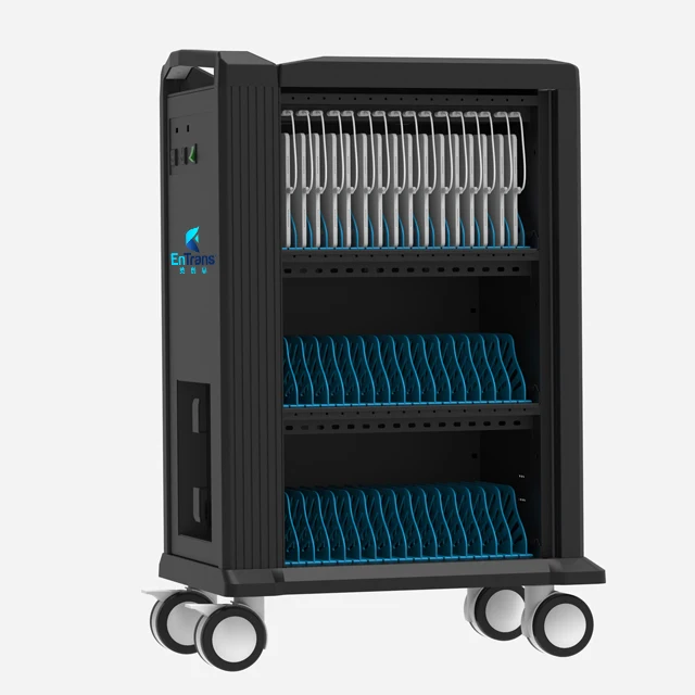Cold Rolled Steel 48 Ways USB trolley Charging Cart with single iron door