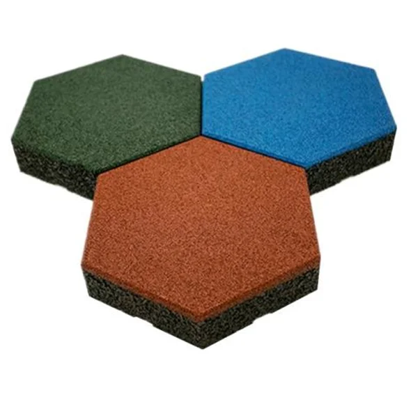 Excellent quality Anti-slip high loading rubber garage flooring hexagon rubber tiles