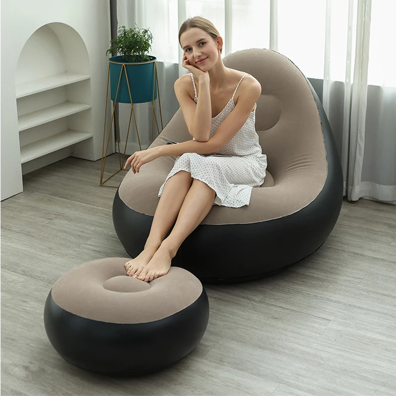 Puff Inflatable Sofa Armchair With Footrest For Leisure Rest