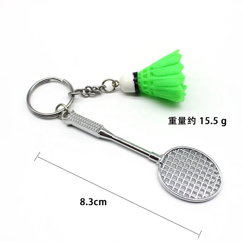 Wholesale 3D  mini Badminton keychain Table tennis racket keychain Golf club keychain