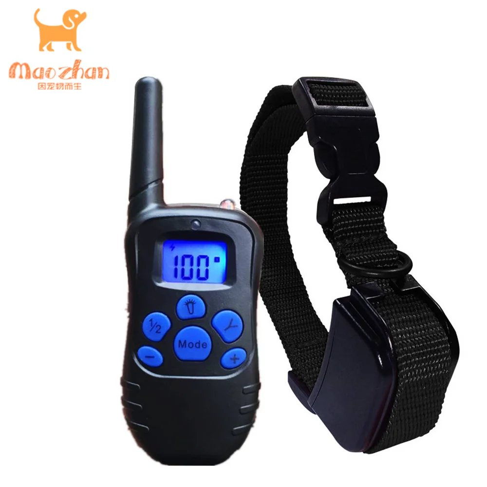 Rechargeable Electronic Pet Dog Training Collar 300m Waterproof Stop Bark LCD Display Remote Control For Shock Vibration Sound