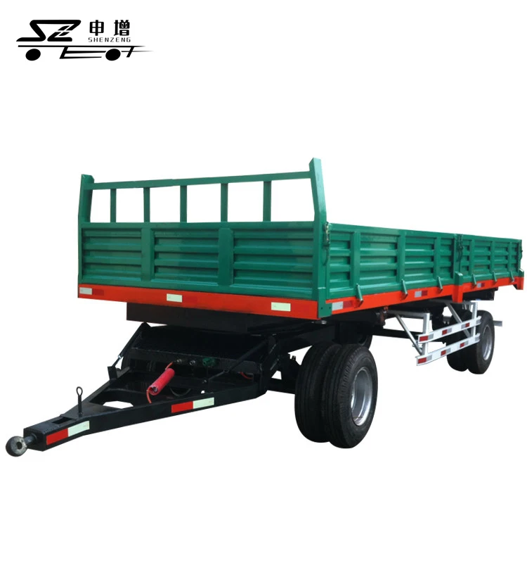 Double Wheel Turntable Type 10000kgs Farm Tractor Trailer