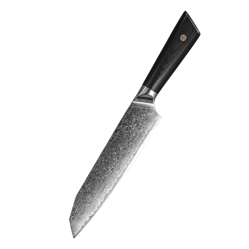10% Off Black G10 Mosaic Pin Handle Professional 7 Inch Damascus Steel Knives 67 Layers Japanese Santoku Knife With VG10 Core