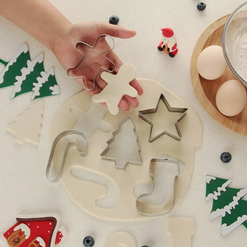 Cookie cutter 5-piece Christmas Stainless steel cookie cutter DIY baking tool cookies mold