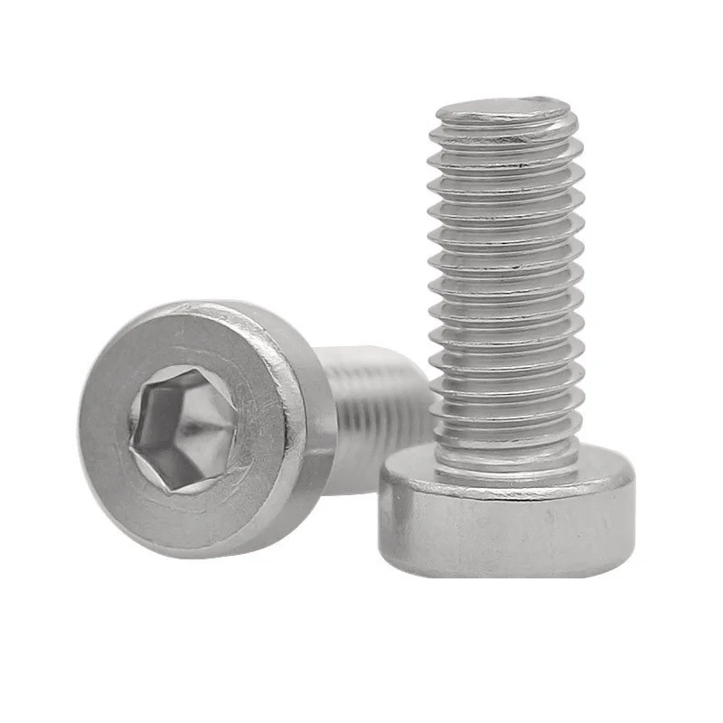 Cylinder machine screw DIN 7984 bolt stainless steel 304 A2 low head allen key  hex socket cap M3 to M8 screws manufacturer