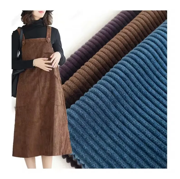 Oeko Tex BCI Certified Inventory 98% Cotton 2% Aromatic Polyamide Custom Elastic Color 4.5W Velvet Dress Pants Jacket Fabric