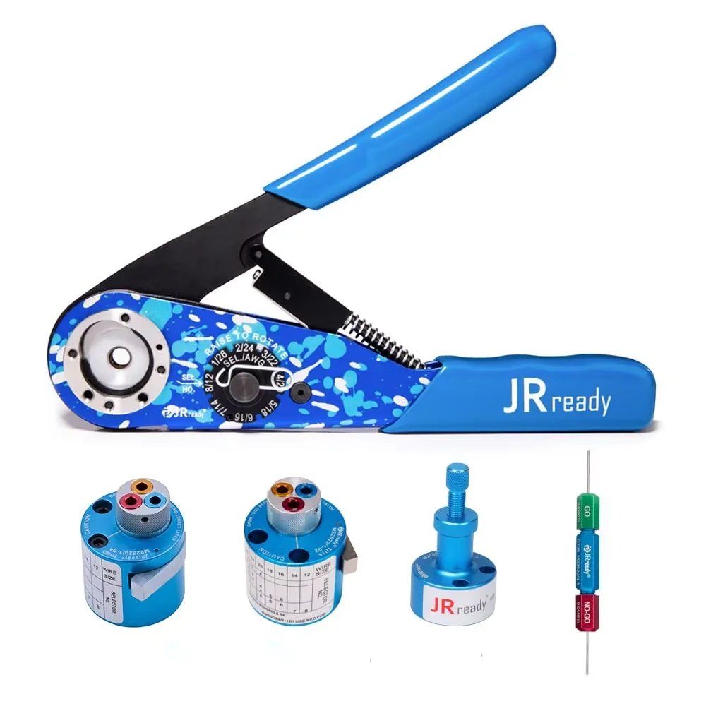 JRready Crimp Tool Kit NEW-AS1 Crimp Tool for 12-26 AWG Turret Positioner Head Terminal Crimp ST1024-AS1