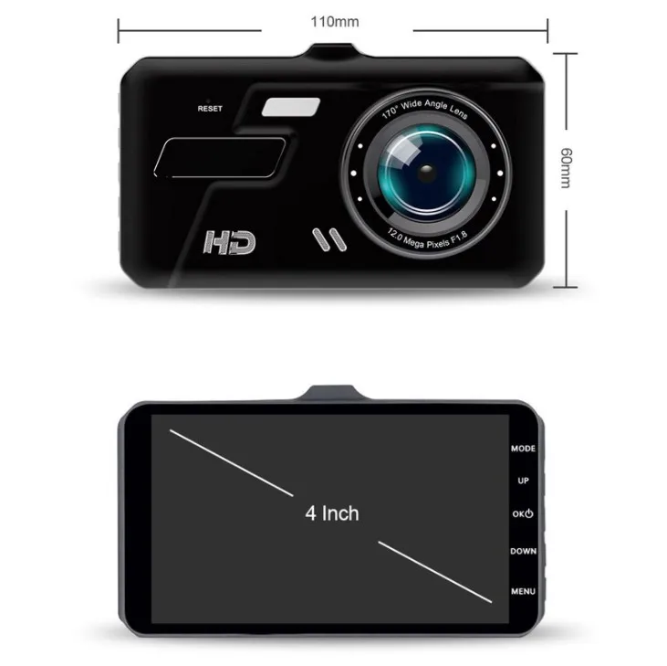 4inch touch screen car dvr camera 1080p night vision black box car dual camera dash cam