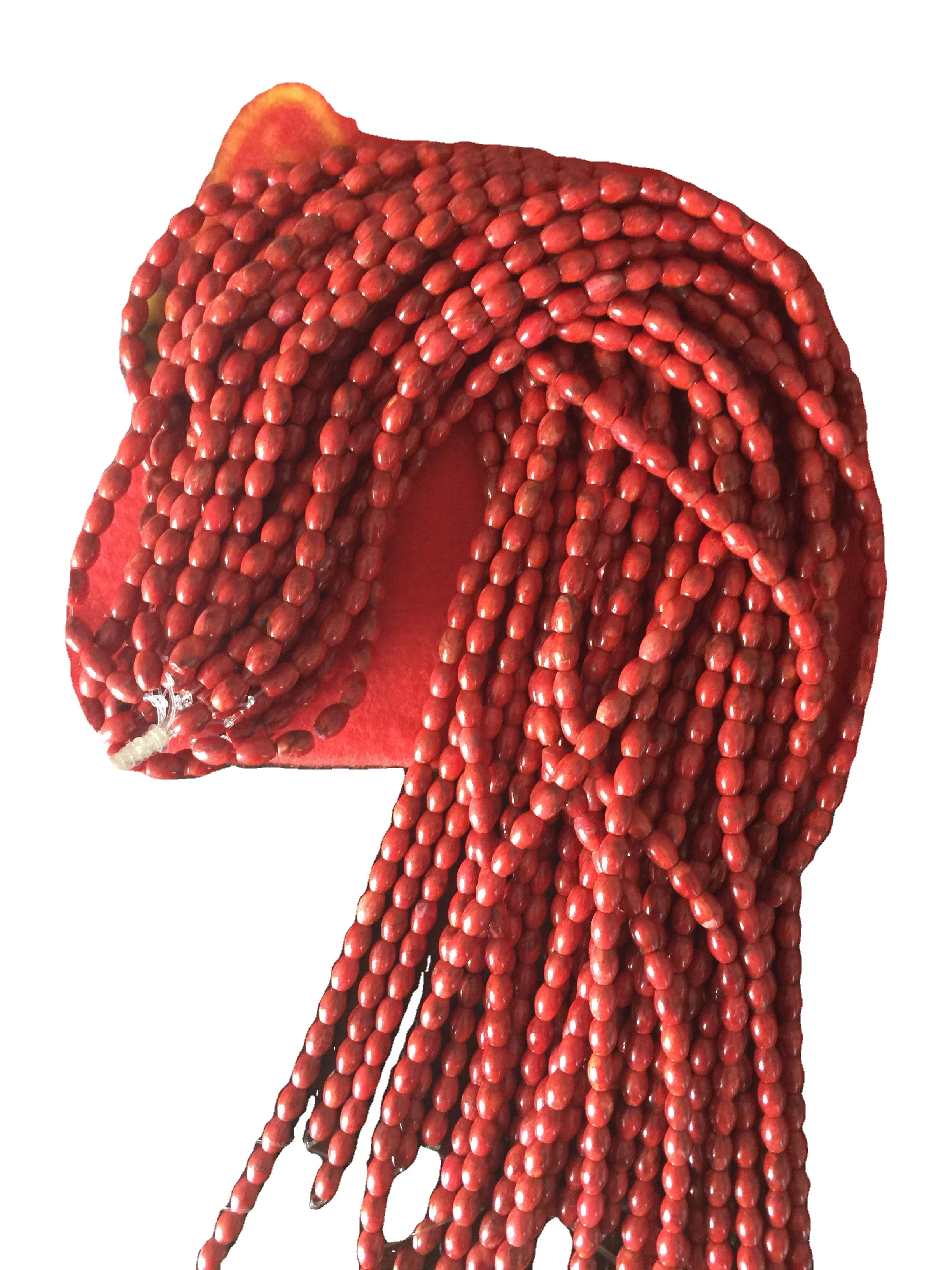 Бусины с яблочным кораллом Рондель