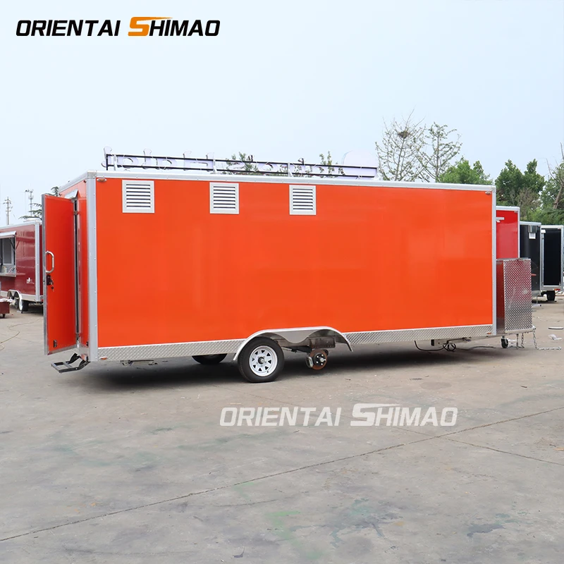 Shimao Oriental Customizable Aluminium Square Food Truck New Condition with DOT Certificate Solar Mobile Coffee Pizza Trailer