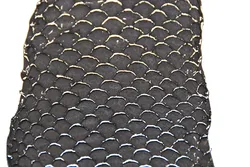 Черная Тилапия рыбья кожа с серебряной отделкой сбоку
