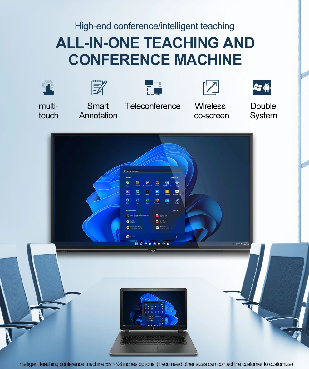 Smart Board 55 65 75 85 86 98 Inch HD2K/4K infrared whiteboard Touch Screen All-in-one PC Machine Smart Tecnology for School