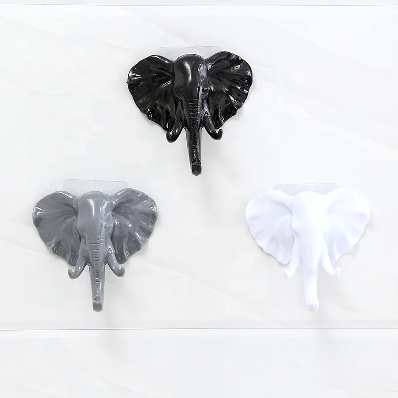 A2534 elephant plastic hooks home creative no-punch load-bearing beautiful elephant wall hook