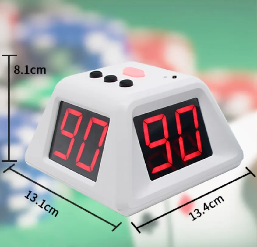 YIZHI Wireless Adjustable 4 Sides Digital Countdown LED Timer for Poker Chess Mahjong Board Game with Sound Reminder Shot Clock