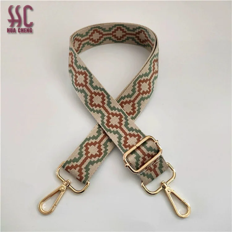 Hot sale adjustable fabric webbing strap wide canvas shoulder bag strap cross body removable bag chain strap