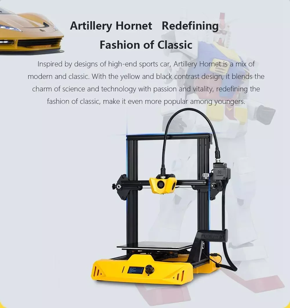 YOUSU FDM 3d printer fit for TPU/PLA/ABS/PETG/WOOD filament printer Artillery Hornet 3d filament printer