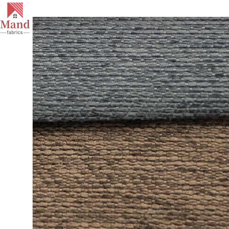 Mand textile wholesale new coming micro polyester dobby woven jute look velvet bedroom furniture fabric from tongxiang
