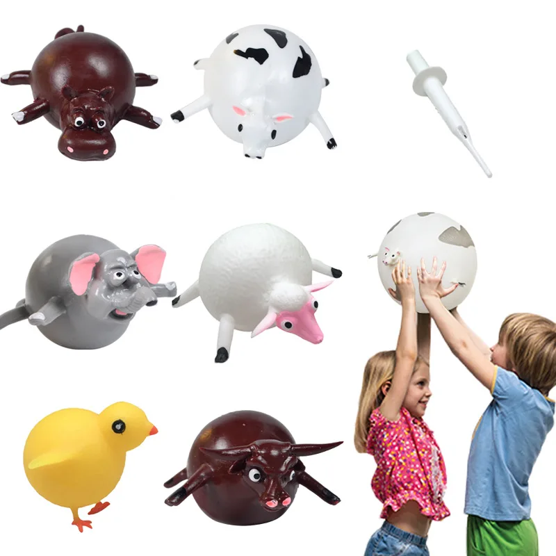 New hot Inflatable Animal Toys Squeeze Ball Balloons blowing animal balloon balls toys for kids