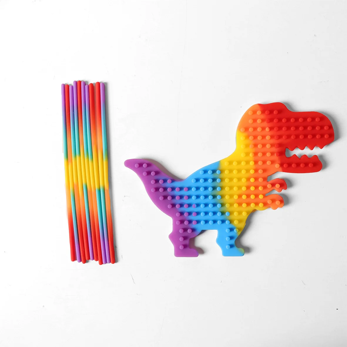 Kids Silicone Silent Fidget Toys Sensory Activity Board Double Sided Kids Busy Board for Fine Motor Skill Silicone Fidget Toys