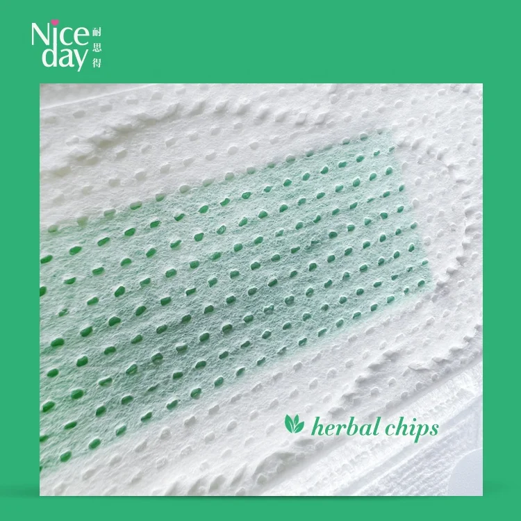 Healthy herb cool mint flavor pleasant aloe vera odor control niceday daily sanitary pad napkin