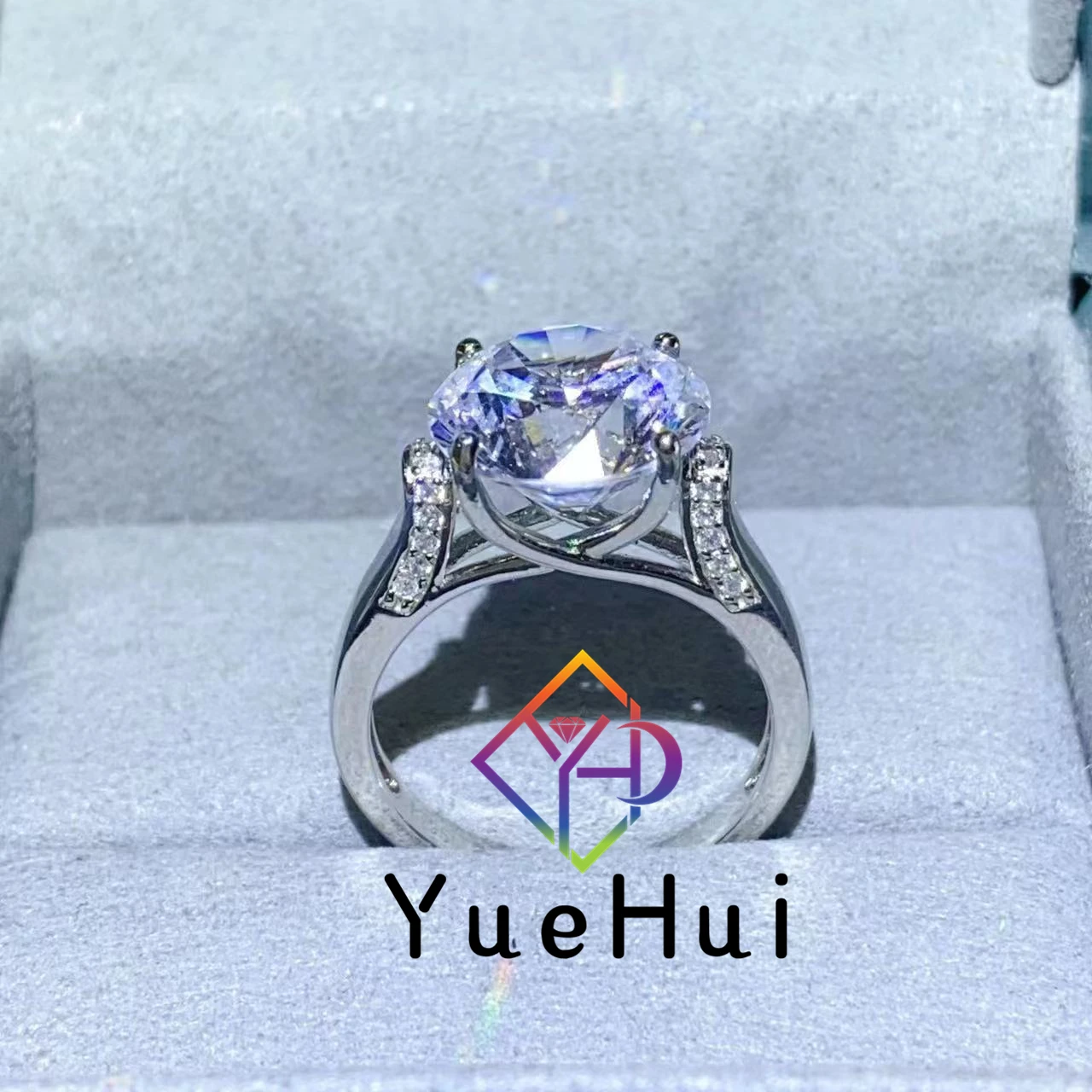 5ct 4 claw custom women vvs d color moissanite ring pass diamond tester 925 sterling silver moissanite eternity ring