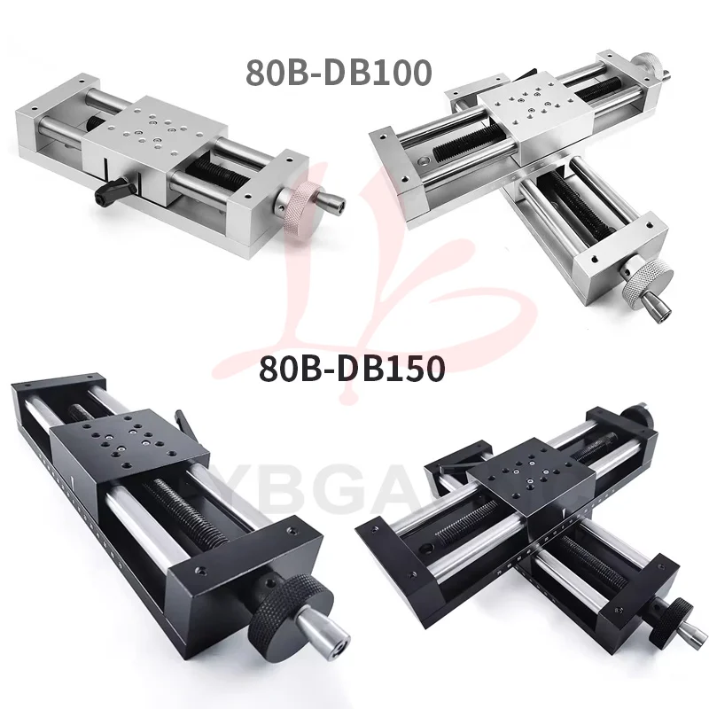 LY DIY XYZ Axis Heavy-duty Sliding Table 80MM Width Mini Shift Worktable Adjusting Worktable with Manual Micro Adjustment