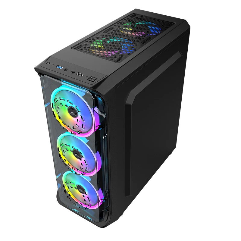 SNOWMAN Wholesales lowest price computer gaming pc case Side plate Tempering glass computer case PC Cabinet