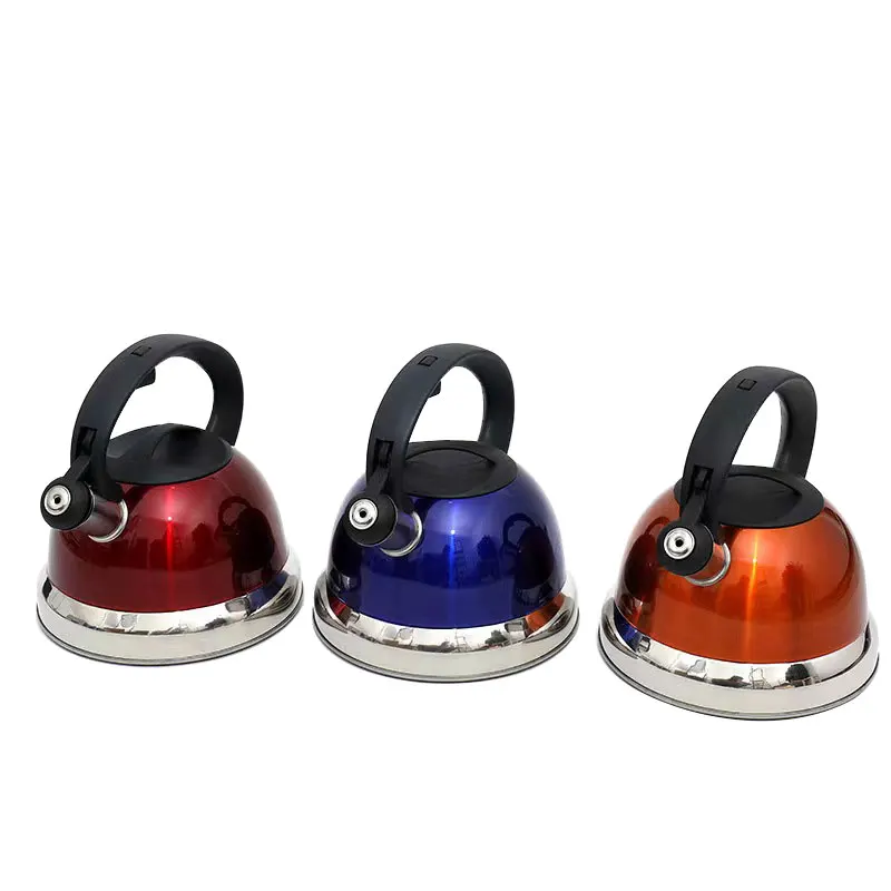 201 stainless steel kitchen cooking whistling kettle for induction cooker colored tea kettle
