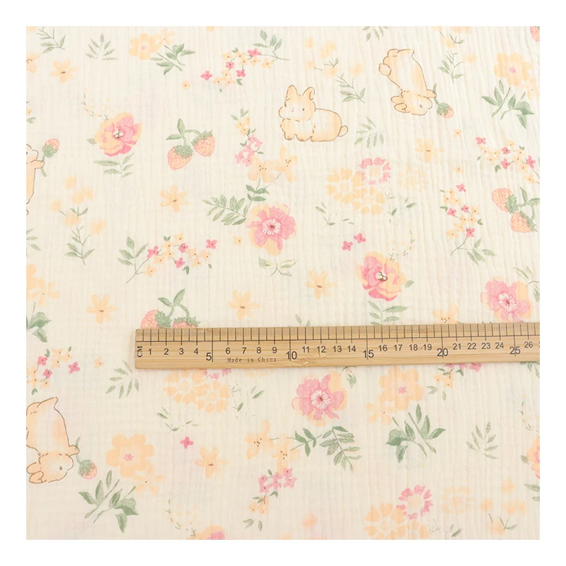 Accept custom printing 100% cotton double gauze muslin fabric for pajamas and blankets