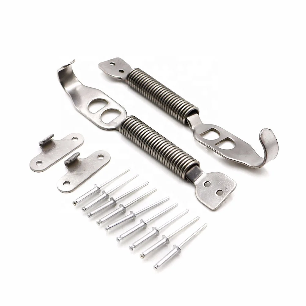 Silver Color Alloy Bonnet Hood Pin Lock Kit Down Hood Locks Pins Spring Pin Kit
