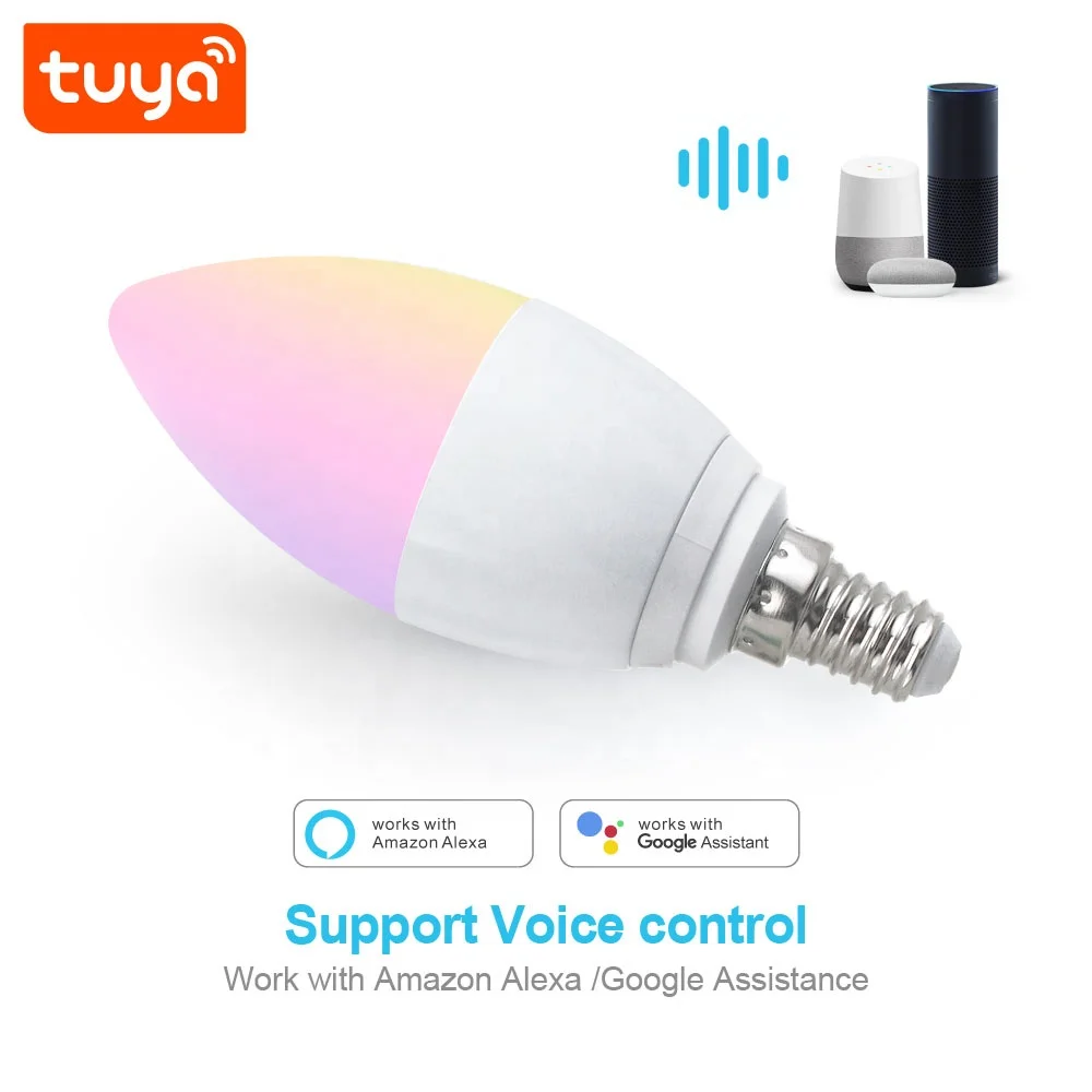 2023 Новое поступление светодиодная лампа Tuya Smart WiFi RGBCW для умного дома