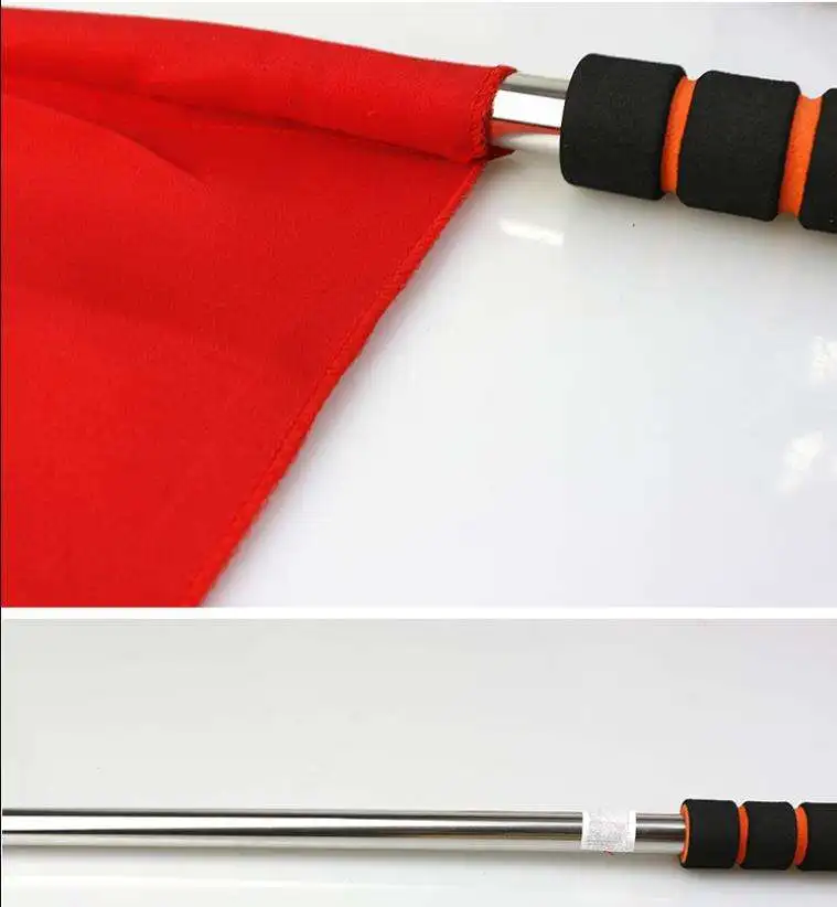 Sports Referee Flag Stainless Steel Sponge Handle Command Signal Flags for Soccer Volleyball Football Track Field